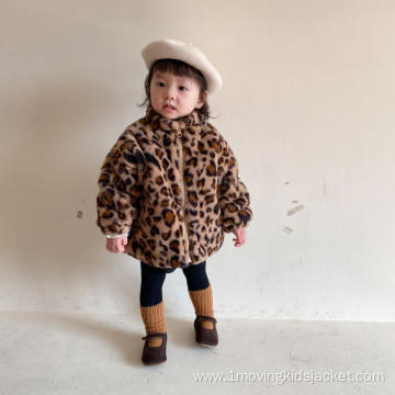 Girls Leopard Coat Thickened